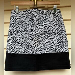 Michael Kors, black/white zebra pattern, mini skirt, black, solid black detail,4